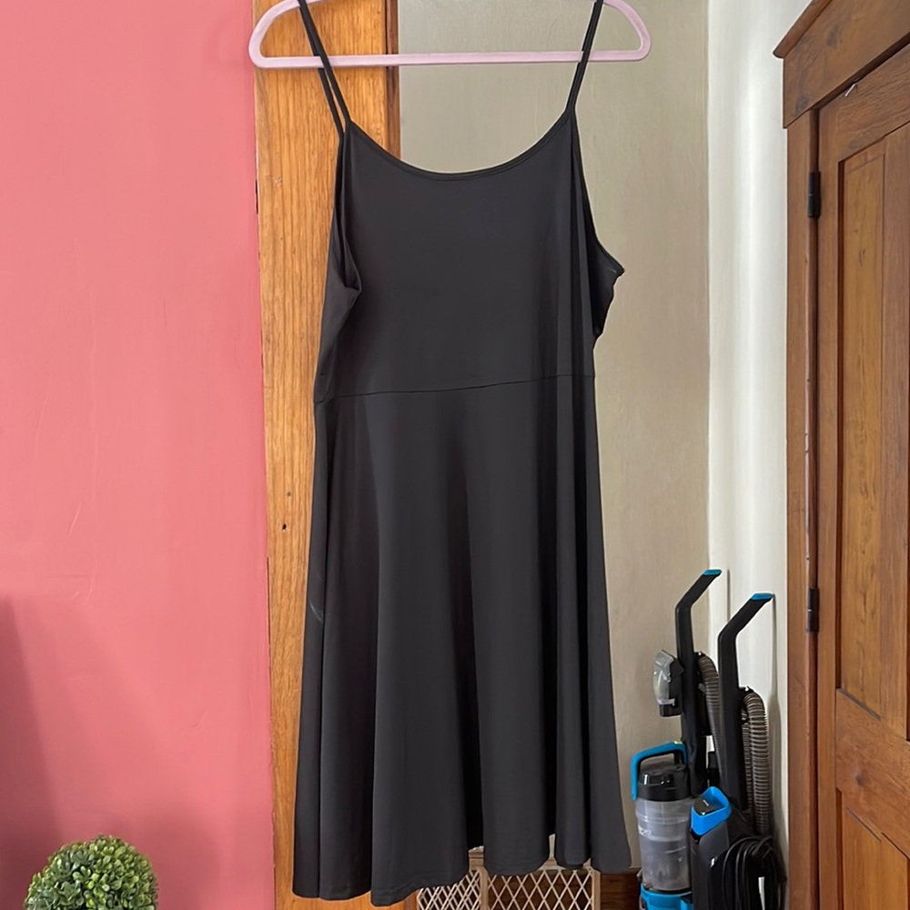 Plain black, spaghetti strap dress